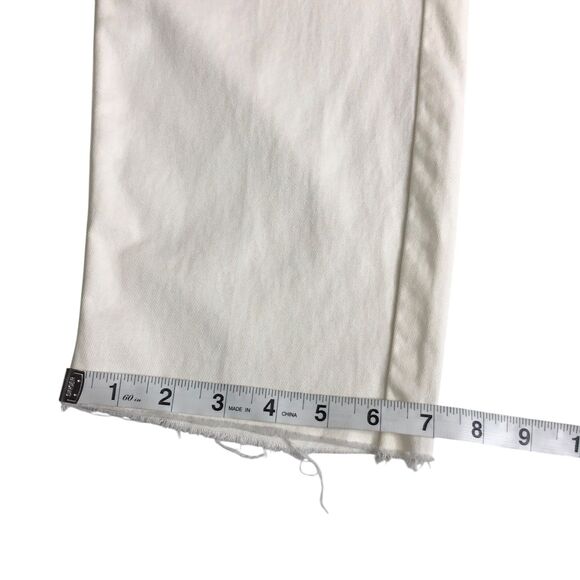 J Crew Pants Womens 14 White Chino Mid Raw Hem Crop Ankle Preppy Coastal Chic - Picture 11 of 12